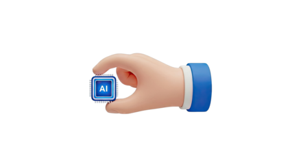 Hand Holding AI Chip