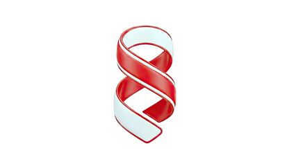 Red and White Twisted Ribbon