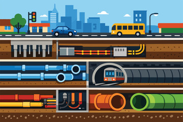 Underground City Infrastructure Cutaway
