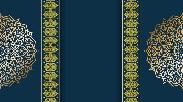 Elegant Islamic Geometric Mandala Background with Ornate Borders.