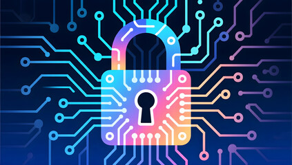 Tech circuit board padlock for data privacy and security