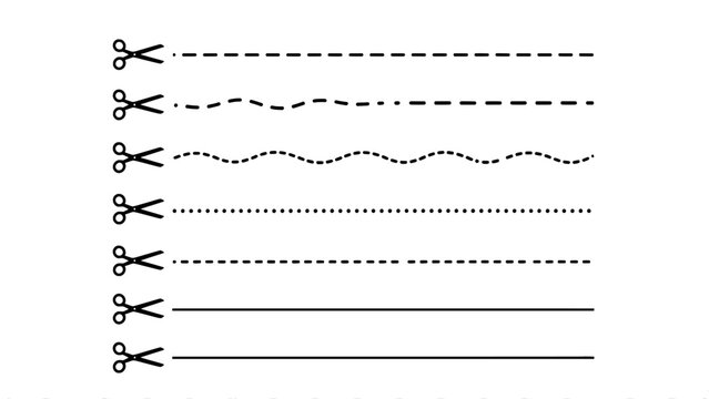 Cut line design element with scissors icon
