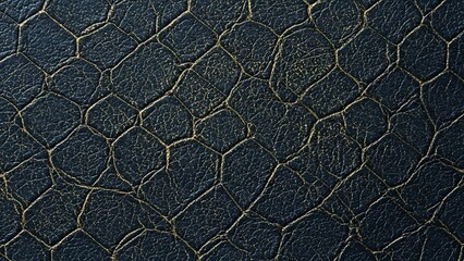 Dark blue leather texture with gold cracks
