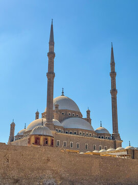 Cairo, Egypt - September 29, 2025: Mosque of Muhammad Ali rising above Cairo skyline at the Citadel