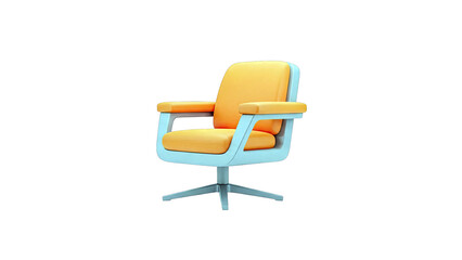 Fototapeta premium Modern Orange and Gray Swivel Armchair