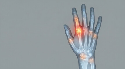 Hand X-ray Revealing Painful Joints, Medical Imaging for Arthritis Diagnosis and Bone Health