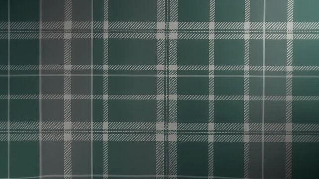 Classic Tartan Plaid Pattern In Teal And Gray With White Accents In Subtle Lighting