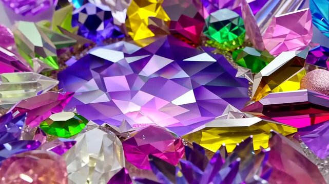 colorful precious gems and jewels close-up