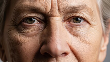 Close-Up Portrait of Elderly Person with Distinct Facial Features