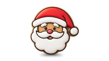 Obraz premium Cartoon Santa Claus Cookie with Hat.