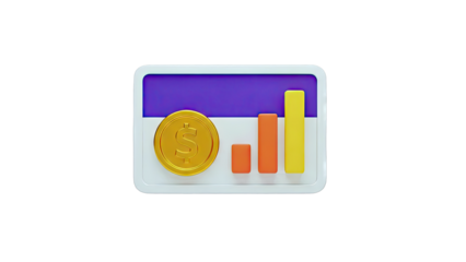 Financial Growth Chart with Golden Coin