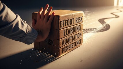 Hand Stacking Wooden Blocks