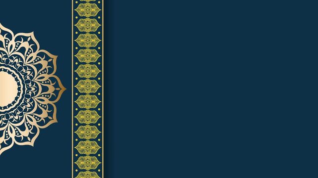 Elegant Mandala Design with Decorative Border on Teal Background.