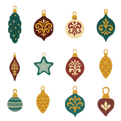 Set of Victorian Christmas toys. Vintage toys. Retro Christmas toys.