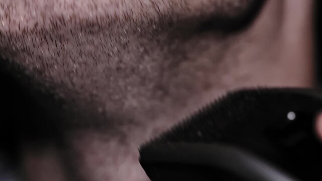 Intimate grooming moment as man prepares appearance for upcoming date