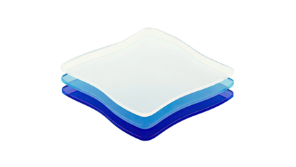 Layered Abstract Shapes with Blue and White Tones