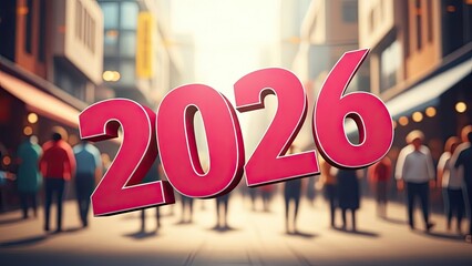 people walking on a city street with 2026 text overlay