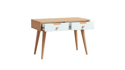 Mid-Century Modern Two-Drawer Desk with Tapered Legs