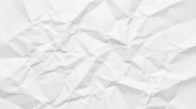 Crumpled white paper texture background.