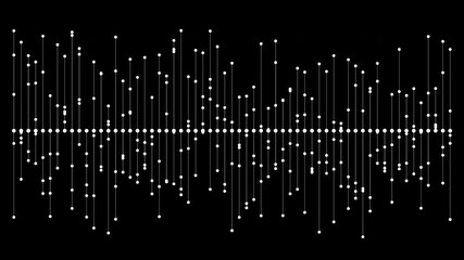 Audio pin graph oscillates and bounces showing sound wave rise and fall technology