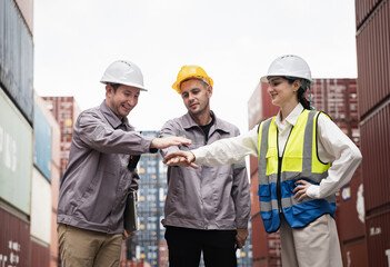 Workers Join Hand for Collaboration in the container yard
