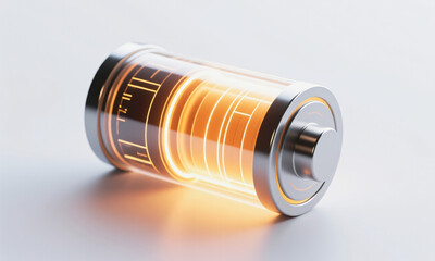 energy storage concept abstract battery shape filled with glowing light stability and reliability  Generative AI