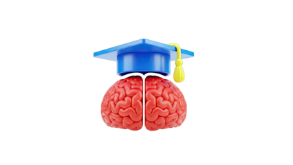 Graduation Cap on Brain