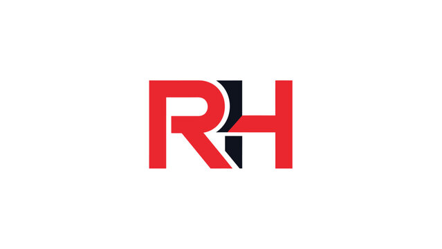 Red and black RH logo design representing a creative brand identity.
