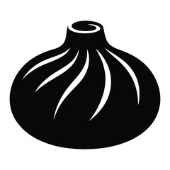 Steamed dumpling Vector, Silhouette, Illustration