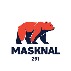 Obraz premium The striking logo of a bear with the word MASKNAL and the number 291 below it.
