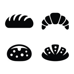 Bakery & Bread Vector, Silhouette, Illustration