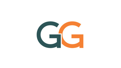 Obraz premium Two overlapping letter Gs in contrasting colors, simple logo design.