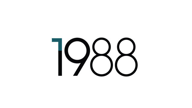 The year 1988 is displayed in a simple, modern, and minimalist design.