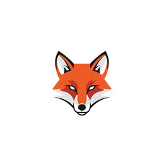 Obraz premium Vibrant fox head illustration showcasing detailed design and artistic flair on white background.
