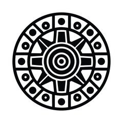 Mayan Glyph Calendar Icon Vector Illustration