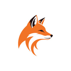 Obraz premium Vibrant fox logo design showcasing cunning and elegant animal representation.