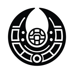 Mayan Moon Glyph Icon Vector Illustration