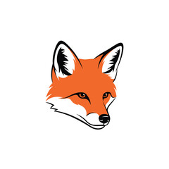 Obraz premium Vibrant fox head illustration showcasing detailed orange fur and black accents.