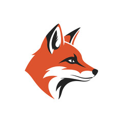 Obraz premium Vibrant orange fox head profile with sharp features and attentive gaze.