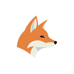 Obraz premium Vibrant orange fox head profile with sharp ears and focused gaze.