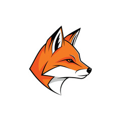 Obraz premium Vibrant orange fox head profile with sharp features and intense gaze.