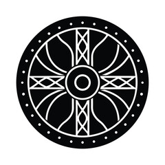 Norse Shield Circle Icon Vector Illustration