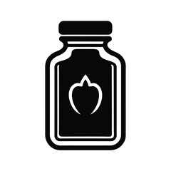 Paprika Spice Jar Icon Vector Illustration