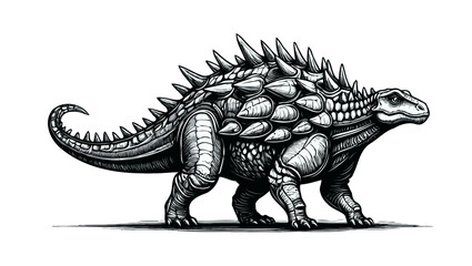 Obraz premium Armored Ankylosaurus illustration 