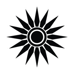 Tribal Sunburst Glyph Icon Vector Illustration