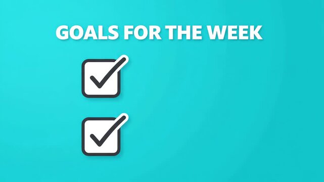 Goals for the Week Checklist with Checked Boxes - Planning  Productivity.