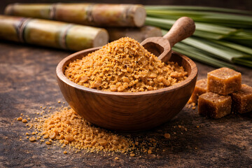 Organic Jaggery Powder In Bowl Selective Focus