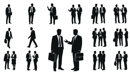 Business people silhouettes collection
