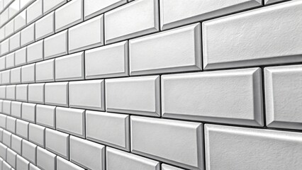 Modern white brick wall with sleek rectangular tiles