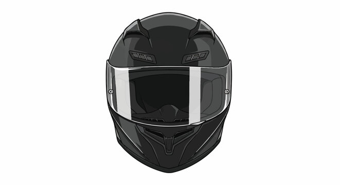 Sleek black full face motorcycle helmet with transparent visor for safety and racing protection